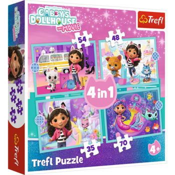 TREFL GABBY´S DOLLHOUSE Комплект пазлов 4 в1 (34670T)