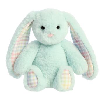AURORA Rainbow Gingham Bunnies Plīša piparmētru zaļš  trusis, 18 cm (201030F)