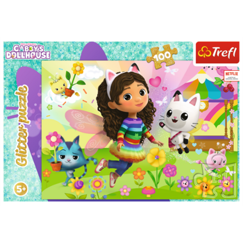 TREFL GABBY´S DOLLHOUSE Пазл с блестками Габби, 100 шт. (14832T)