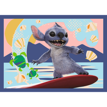 TREFL DISNEY STITCH Комплект пазлов 4в1 Отпуск на Гавайях (34666T)