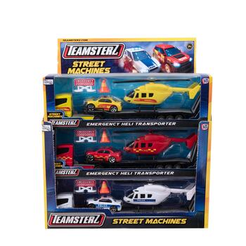 TEAMSTERZ Игровой комплект с металлическим вертолётом и машинками, 26 см (1377033)