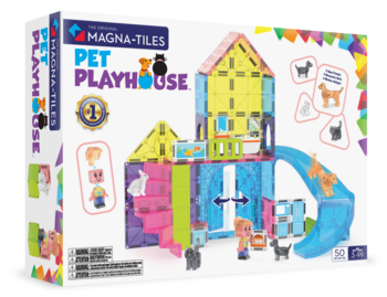 MAGNA-TILES Magnētiskais konstruktors Mājdzīvnieku rotaļu māja, 50 gab. (252050PPMT)