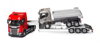 EMEK Scania S Sarkans iekrāvējs ar pašizgāzēju, mērogs 1:25, 99 cm (30615E)