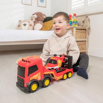 TEAMSTERZ Ugunsdzēsēju transportieris ar helikopteru, 35 cm (1425008)