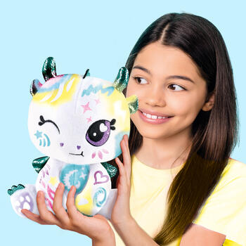 AIRBRUSH PLUSH Plīša Pūķis DIY komplekts ar aerogrāfu, 25 cm (AIR085)