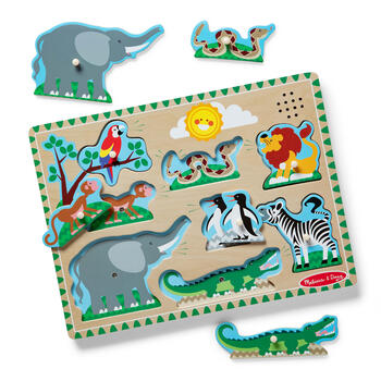 MELISSA & DOUG Puzle ar skaņu Zooloģiskā dārza dzīvnieki (6074882)