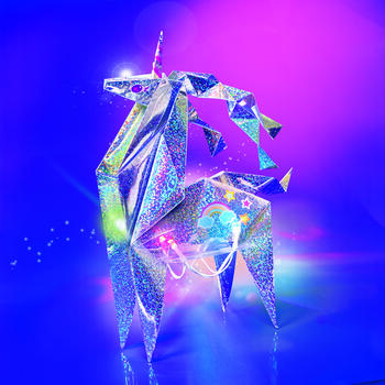 4M KidzMaker DIY komplekts Hologrāfiskais origami vienradzis ar gaismiņām (00-04776)
