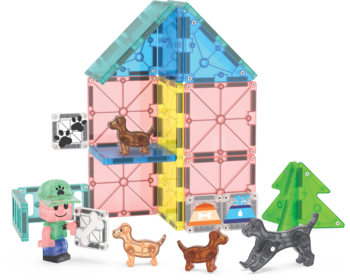 MAGNA-TILES Magnētiskais konstruktors Kucēnu parks, 27 gab. (252027MT)