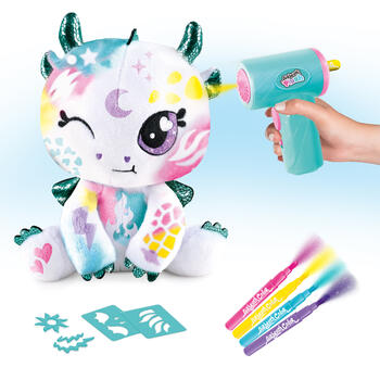 AIRBRUSH PLUSH Plīša Pūķis DIY komplekts ar aerogrāfu, 25 cm (AIR085)