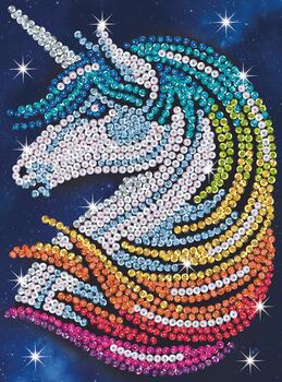 KITFIX Amatniecības komplekts Sequin Art Red spīdumiņu māksla, Vienradzis ar zvaigznītēm (FP2202)