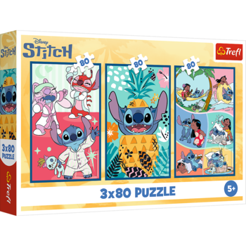 TREFL DISNEY STITCH Комплект пазлов, 3x80 шт. (34885T)