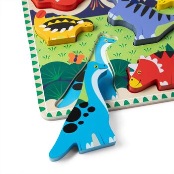 MELISSA & DOUG Dinozauru puzle ar lieliem gabaliem (6073166)