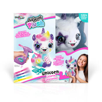 AIRBRUSH PLUSH Plīša DIY komplekts Vienradzis ar aerogrāfu, 25 cm (228CL)