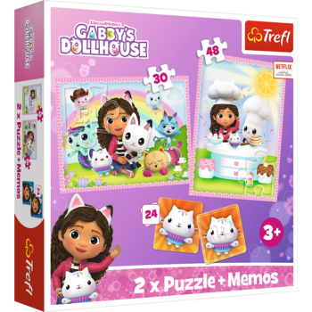 TREFL GABBY´S DOLLHOUSE Puzles komplekts 30 gab + 48 gab + 24 memo (93382T)