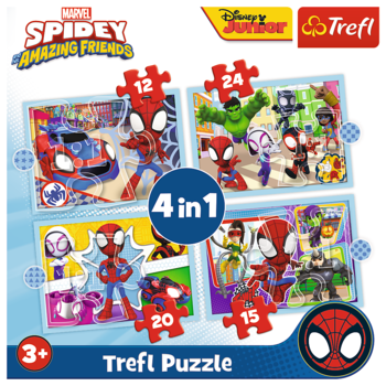 TREFL SPIDER-MAN Комплект пазлов Человек-паук (4 in 1) Спайди (34611T)