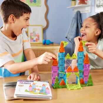 MAGNA-TILES magnētiskais konstruktoru komplekts Travel Deluxe, 55 gab. (254055MT)