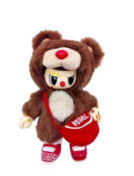 REBEL BEAR Мягкая коллекционная фигурка с сумочкой, упаковка-сюрприз, 18 см (CSRB005)