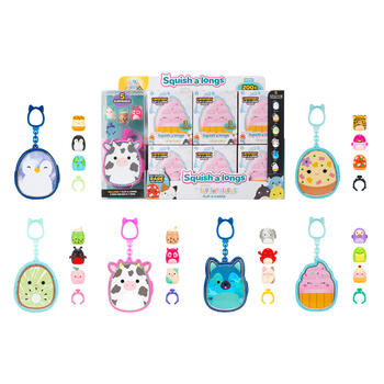 SQUISHMALLOWS CLIP-A-LONGS брелок-сюрприз с фигурками, 2,5 cm (SQAL0081)