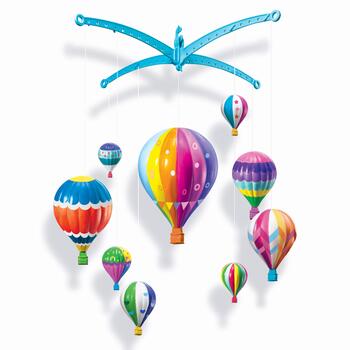 4M KidzMaker DIY komplekts Izkrāsojams gaisa balonu karuselītis (00-04791)