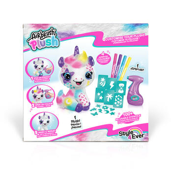 AIRBRUSH PLUSH Plīša DIY komplekts Vienradzis ar aerogrāfu, 25 cm (228CL)