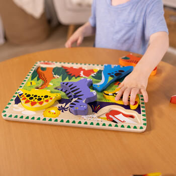 MELISSA & DOUG Dinozauru puzle ar lieliem gabaliem (6073166)