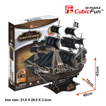 CUBICFUN 3D пазл Корабль Месть королевы Анны (T4005H)