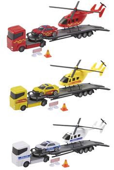 TEAMSTERZ Игровой комплект с металлическим вертолётом и машинками, 26 см (1377033)