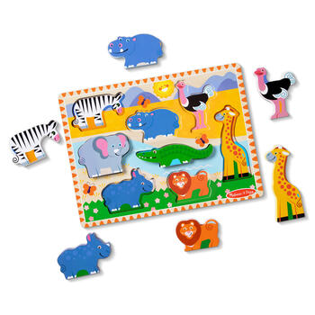 MELISSA & DOUG Safari puzle ar lieliem gabaliem (6073071)