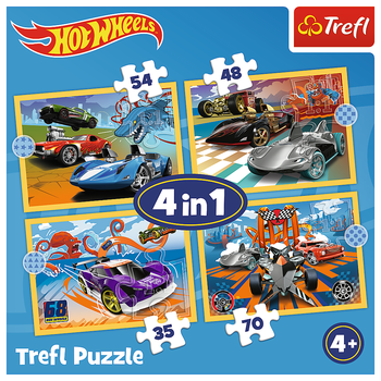 TREFL HOT WHEELS Комплект пазлов 4в1 (34627T)