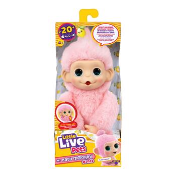 LITTLE LIVE PETS Интерактивная мягкая игрушка Обезьяна Мини, 19 см (26729)