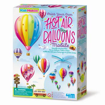 4M KidzMaker DIY komplekts Izkrāsojams gaisa balonu karuselītis (00-04791)