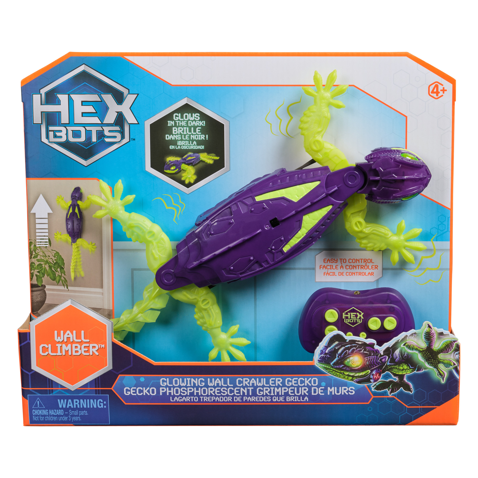 HEX BOTS Интерактивная игрушка Светящийся в темноте Геккон (6075451)