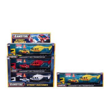 TEAMSTERZ Игровой комплект с металлическим вертолётом и машинками, 26 см (1377033)