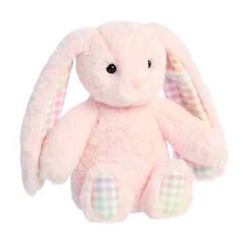 AURORA Rainbow Gingham Bunnies Plīša rozā trusis, 18 cm (201030D)