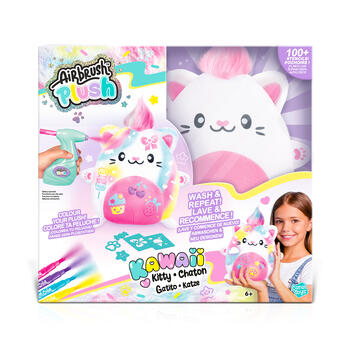AIRBRUSH PLUSH игровой набор мягкая игрушка с аэрографом Kawaii Kitty, 25 см (AIR073)