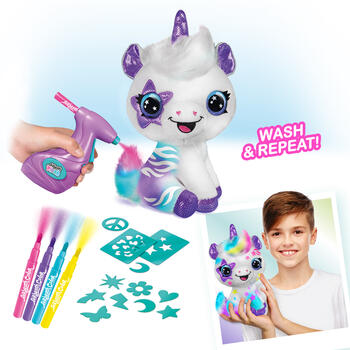 AIRBRUSH PLUSH Plīša DIY komplekts Vienradzis ar aerogrāfu, 25 cm (228CL)