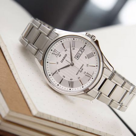 CASIO Мужские наручные часы MTP-1384D-7A (ZD108A) + BOX silver