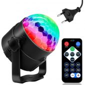 Проектор диско шар RGB LED с питанием от сети + пульт (P12268)