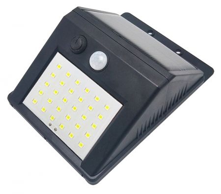 Āra lampa ar saules bateriju un sensoru 30 LED (PZD53B)