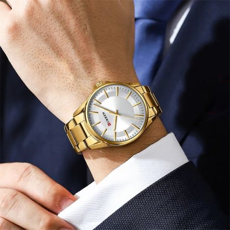 CURREN Vīriešu rokas pulkstenis 8429 (ZC043A) + BOX gold/silver