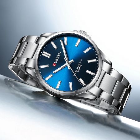 CURREN Vīriešu rokas pulkstenis 9090 (ZC045A) + BOX silver/blue