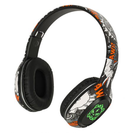 Bezvadu salokāmas austiņas Bluetooth RGB melnas (preces kods 3142)