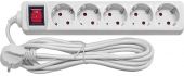 BESK Pagarinātājs 5-vietīgs 3m a/z un slēdzi pievadvads 3Gx1.0mm (4750959023860)