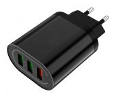 Быстрое сетевое зарядное устройство USB Quick 18W черное PPLP37D