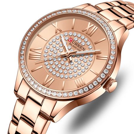CURREN Sieviešu rokas pulkstenis 9084 (ZC509B) + BOX rose gold
