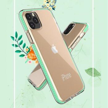 TakeMe Прозрачный TPU чехол-крышка с цветной рамкой для Apple iPhone 11 Pro Max Ментоловый (TM-TRCF-IP11PM-MI)