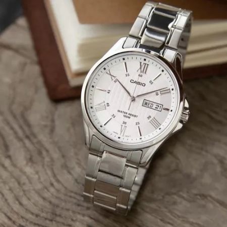 CASIO Мужские наручные часы MTP-1384D-7A (ZD108A) + BOX silver