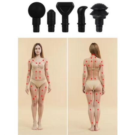 Masāžas pistole 8 uzgaļi (P23642)