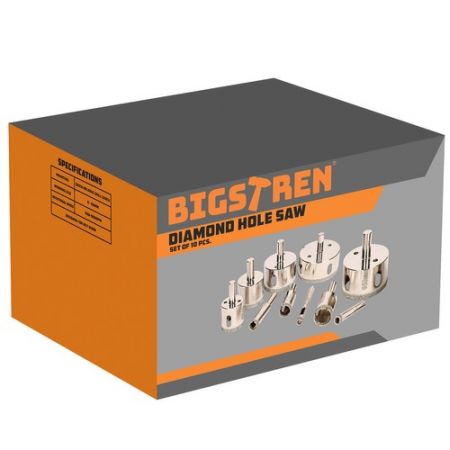 Алмазные сверлильные коронки - набор 10 шт. Bigstren (P21641)