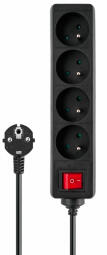 Pagarinātājs Savio ar slēdzi LZ-14 3m Black (LZ-14)